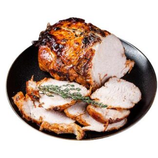 carne jamon cerdo asada plato tomillo aislada sobre fondo blanco 89816 54303