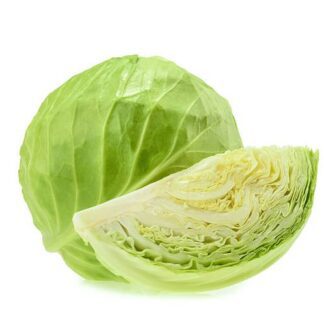 green cabbage isolated on white background