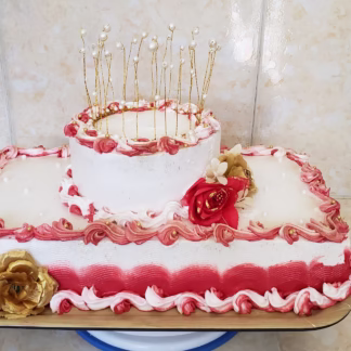 Delicioso cake de dos pisos